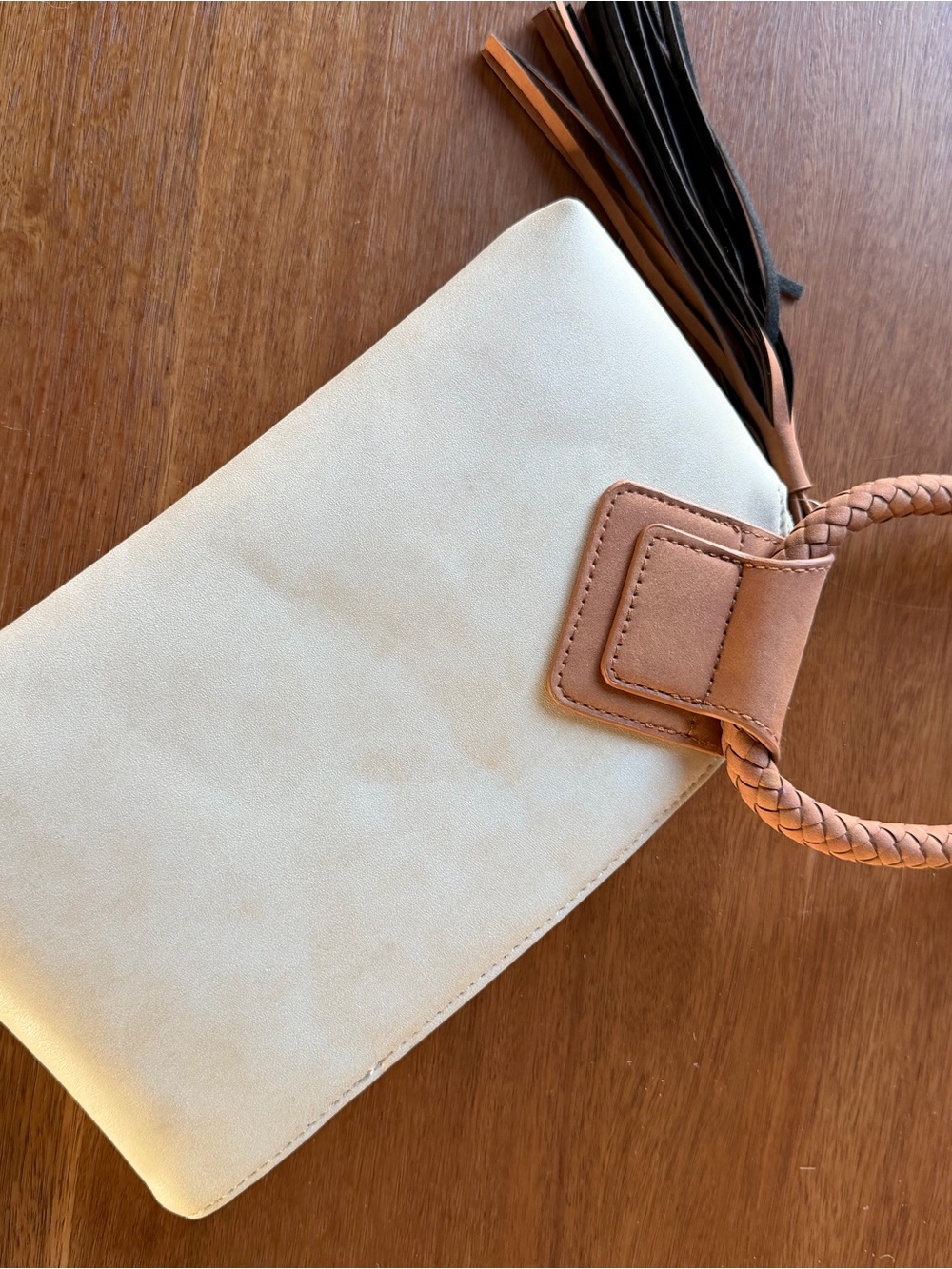 Cream and Tan Women’s Wristlet Clutch